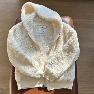 Abercrombie kids, ivory, Sherpa hoodie, size 9/10